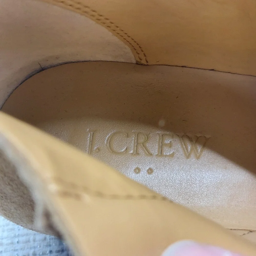 J.Crew Sadie Ankle Boots Tan Suede Side Zip Block Heel C9868 Womens 7.5